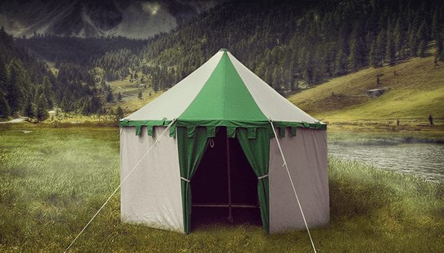 medieval round tent the knight